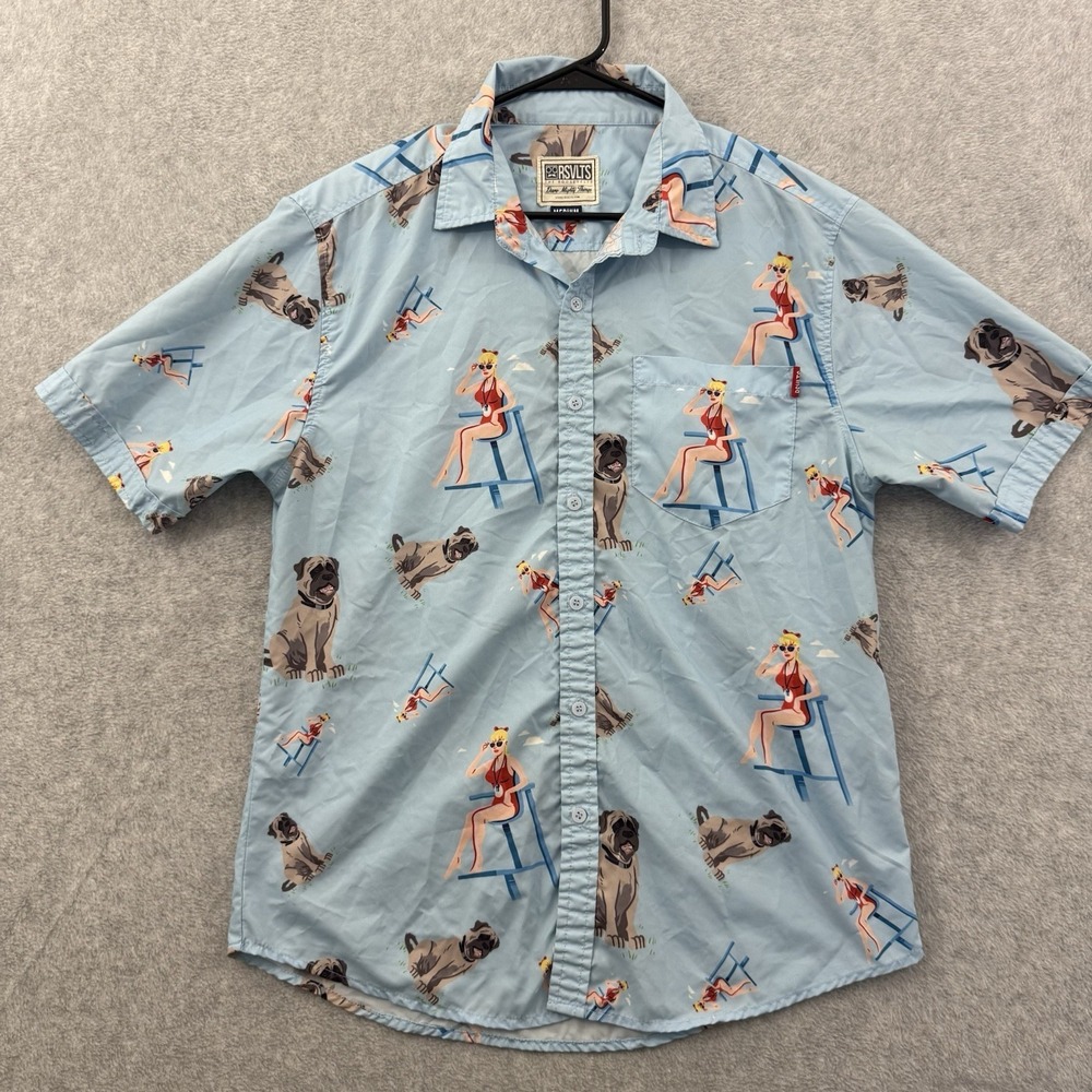 RSVLTS Shirt Men M Blue The Sandlot Wendy‎ Peffercorn And The Beast Short Sleeve
